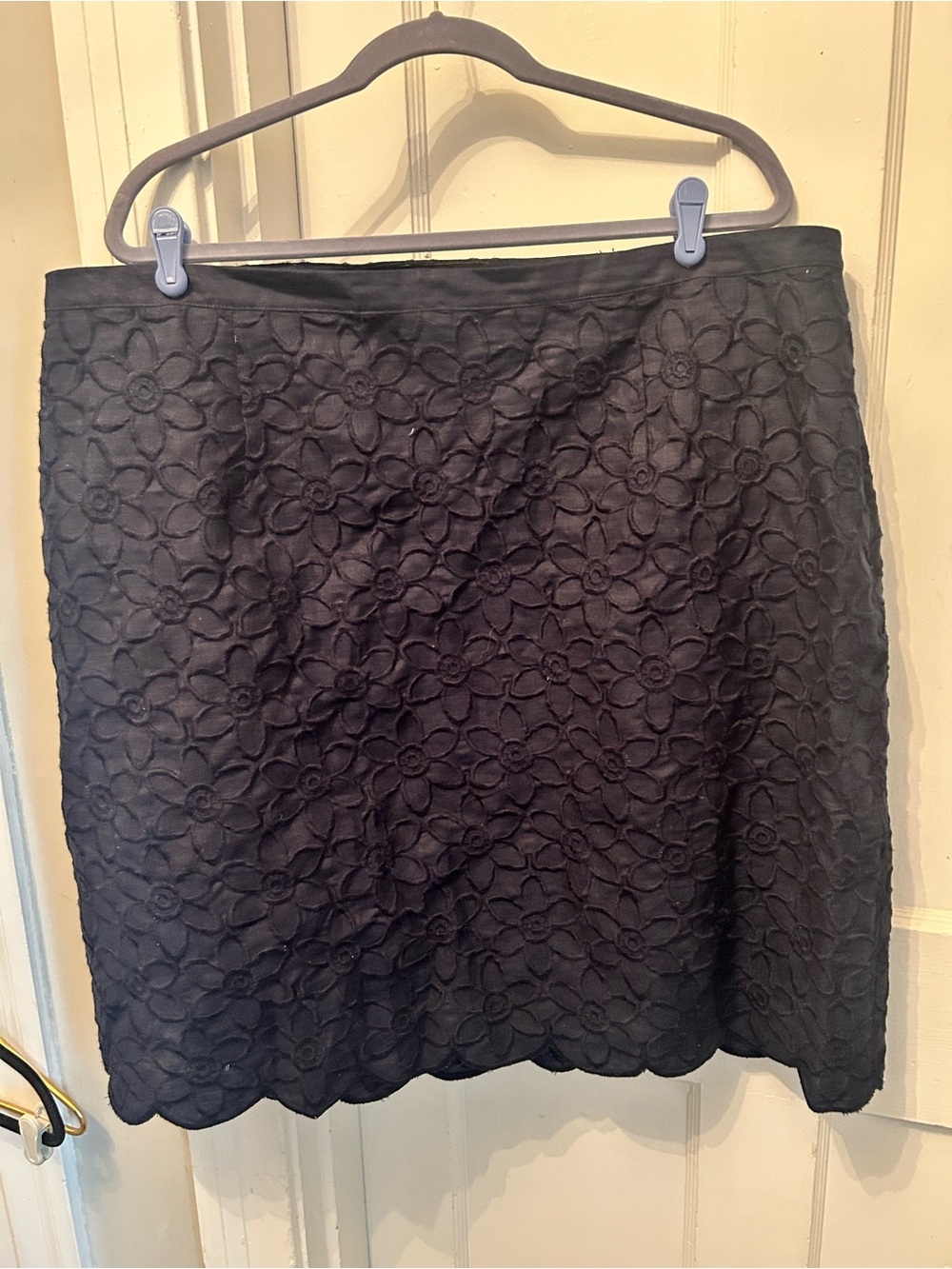 Talbots Black Floral Lace Mini Skirt